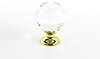 Stargaze Round Glass Knob, Polished Brass, 1-1/8'' dia 70-CS-03