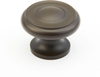 Traditional Round Knob, Oil Rubbed Bronze, 1-1/2'' dia 704-10B