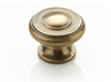 Traditional Round Knob, Antique Brass, 1-1/2'' dia 704-AB