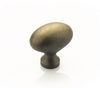 Traditional Knob, Oval, Antique Light Brass, 1-3/8'' dia 719-ALB