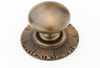 Sunburst Round Knob with Backplate, Estate Dover, 1-1/4'' dia 970-ED