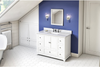 Addington 48'' White Vanity, White Carrara Marble Vanity Top, undermount rectangle bowl VKITADD48WHWCR
