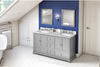 Addington 60'' Grey Vanity, double bowl, White Carrara Marble Vanity Top, two undermount rectangle bowls VKITADD60GRWCR