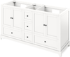 Addington 60'' White Vanity, double bowl, Calacatta Vienna Quartz Vanity Top, two undermount rectangle bowls VKITADD60WHCQR
