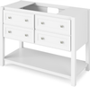 Adler 48'' White Vanity, Calacatta Vienna Quartz Vanity Top, undermount rectangle bowl VKITADL48WHCQR