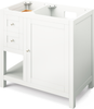 Astoria 36'' White Vanity, right offset, Steel Grey Cultured Marble Vanity Top, undermount rectangle bowl VKITAST36WHSGR