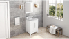 Cade 24'' White Vanity, White Carrara Marble Vanity Top, undermount rectangle bowl VKITCAD24WHWCR