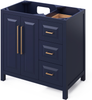Cade 36'' Hale Blue Vanity, left offset, Black Granite Vanity Top, undermount rectangle bowl VKITCAD36BLBGR