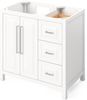 Cade 36'' White Vanity, left offset, White Carrara Marble Vanity Top, undermount rectangle bowl VKITCAD36WHWCR