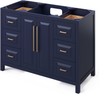 Cade 48'' Hale Blue Vanity, Boulder Cultured Marble Vanity Top, undermount rectangle bowl VKITCAD48BLBOR