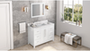 Cade 48'' White Vanity, Calacatta Vienna Quartz Vanity Top, undermount rectangle bowl VKITCAD48WHCQR