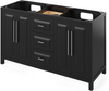 Cade 60'' Black Vanity, double bowl, Boulder Cultured Marble Vanity Top, two undermount rectangle bowls VKITCAD60BKBOR