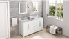 Cade 60'' White Vanity, double bowl, Calacatta Vienna Quartz Vanity Top, undermount rectangle bowl VKITCAD60WHCQR