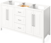 Cade 60'' White Vanity, double bowl, Steel Grey Cultured Marble Vanity Top, undermount rectangle bowl VKITCAD60WHSGR