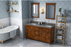 Chatham 60'' Chocolate Vanity, double bowl, Boulder Cultured Marble Vanity Top, two undermount rectangle bowls VKITCHA60CHBOR