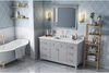 Chatham 60'' Grey Vanity, White Carrara Marble Vanity Top, undermount rectangle bowl VKITCHA60SGRWCR