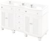 Compton 60'' White Vanity, double bowl, -only White Carrara Marble Vanity Top, two undermount oval bowls VKITCOM60WHWCO