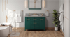 Katara 48'' Forest Green Vanity, Boulder Cultured Marble Vanity Top, undermount rectangle bowl VKITKAT48GNBOR