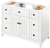 Savino 48'' White Vanity, Boulder Cultured Marble Vanity Top, undermount rectangle bowl VKITSAV48WHBOR