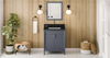 Theodora 30'' Blue Steel Vanity, Black Granite Vanity Top, undermount rectangle bowl VKITTHE30BSBGR