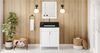 Theodora 30'' White Vanity, Black Granite Vanity Top, undermount rectangle bowl VKITTHE30WHBGR