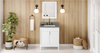 Theodora 30'' White Vanity, Boulder Cultured Marble Vanity Top, undermount rectangle bowl VKITTHE30WHBOR