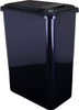 Waste Solution - Cans and Lids Box of 4 Black 35 Quart Plastic Waste Containers CAN-35-4