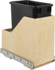 Single 35 Quart Wood Bottom-Mount Soft-close Vanity Trashcan Rollout for Hinged Doors, Includes One Black Can CAN-WBMS35VB