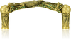 3-1/2'' cc Bali Pull, Erinite Green & Lt. Colorado Topaz Crystal Museum Gold Finish 7675/3