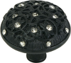 Edgar Berebi Assorted Knobs Knob Decorated With Clear Swarovski Crystals In Matte Black Plate 7907-4