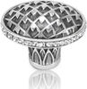 Thames Oval Knob, Clear Crystal Burnish Silver Finish 8456/16