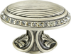 Edgar Berebi Cambridge Oval Knob Decorated With Clear Swarovski Crystals In Matte Silver Plate 8560MS
