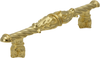 Acanthus 4'' cc pull Romanesque style with column base in Gilded Mercury. 1049-8