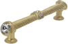 Caché 5'' cc large pull with end & center 7 rivoli Swarovski Clear Crystals in Soft Gold. 1200-27C