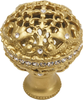 Juliane Grace large knob full round with Swarovski Clear Crystals in Soft Gold. 134-27C