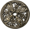 Juliane Grace large round back plate with florets in Antique Brass. 136-3