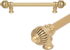 Cricket Cage 9'' cc with 5/8'' reeded center long pull large finial in Soft Gold. 5571R-27