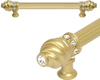 Caché 6'' cc with 5/8'' reeded center long pull with 16 rivoli Swarovski Clear Crystals in Soft Gold 5670R-27C