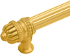 Cricket Cage 22'' cc with 5/8'' reeded center long pull & center brace large finial in Gilded Mercury. 5689R-8