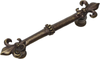 Charlemagne 5'' cc pull with large Fleur De Lys in Antique Brass. 600-3