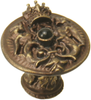 Crowning Glory King George Carpe Diem 6909-3OX Antique Brass King George Shield knob w/ Onyx stone 6909-3OX