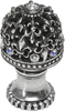 Versailles 7613H-9CAB Chalice medium round knob Fleur De Lys open basket w/ Swarovski Crystals and halo platform 7613H-9CAB
