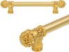 Versailles 7654-8C Gilded Mercury Fleur De Lys 9'' cc long pull small finial w/ Swarovski Crystals w/ 5/8'' smooth center 7654-8C