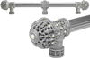 Versailles 7662-23AB Chrysalis Fleur De Lys 12'' cc long pull large finial w/ Swarovski Crystals w/ 5/8'' smooth center w/ center brace 7662-23AB