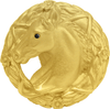 Classic Western Horse in classic laurel leaf wreath knob left 8000-8