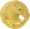 Classic Western Horse in classic laurel leaf wreath knob right 8001-8