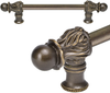 Acanthus 6'' cc with 1/2'' smooth bar long pull Romanesque style in Antique Brass. 821S-3