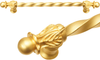 Acanthus 12'' cc with 3/8'' twist bar long pull Romanesque style in Gilded Mercury. 823-8