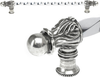 Acanthus 22'' cc with 3/8'' twist bar long pull Romanesque style in Chalice. 825-9