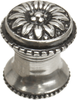 Acanthus small knob with flared foot Rosette style in Gilded Mercury. 831B-9